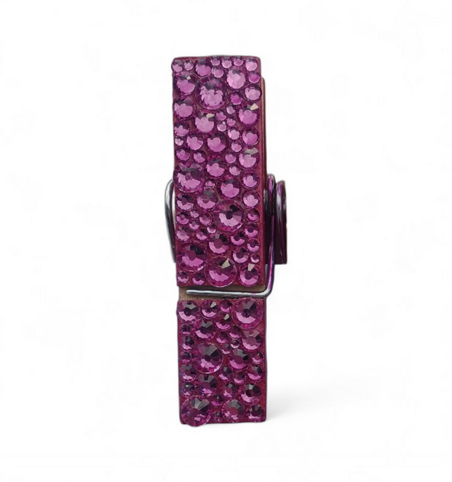 Fuchsia Rhinestone Magnetic Clip