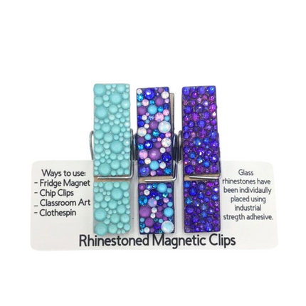 Cotton Candy Skies Rhinestone Magnetic Clip Set
