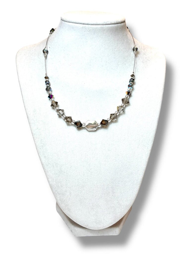 Swarovski Crystal Necklace - CtStg - Greys 16"