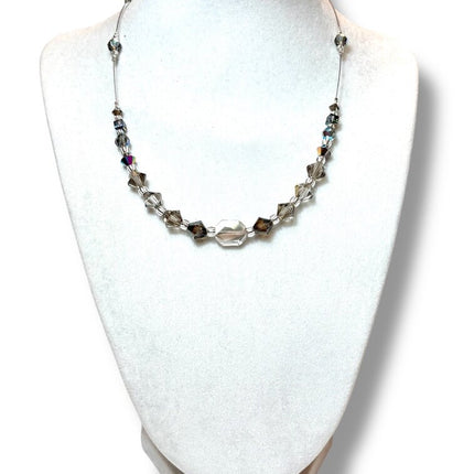 Swarovski Crystal Necklace - CtStg - Greys 16"