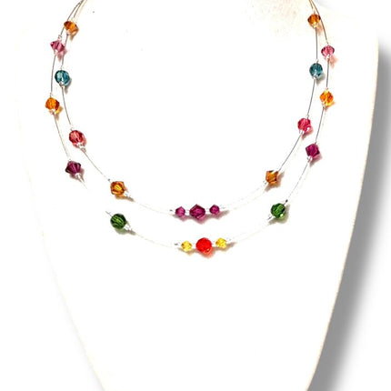 Swarovski Crystal Necklace - Double - Holiday Lights