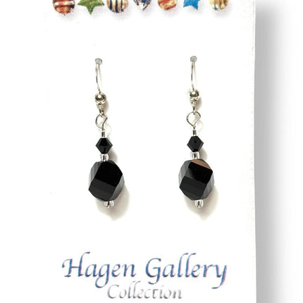 Swarovski Crystal Earrings - Graphic - Black