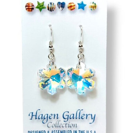 Swarovski Crystal Earrings - Clear Snowflakes