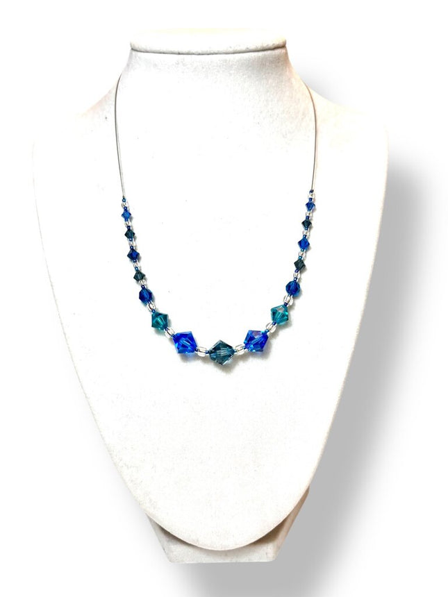 Swarovski Crystal Necklace - CtStg - Blues