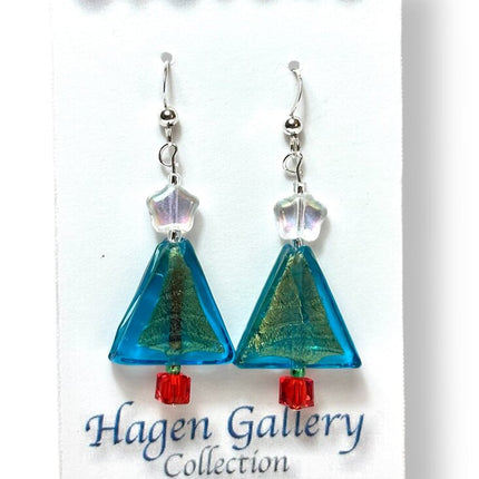 Venetian Glass Earrings - lg Trees