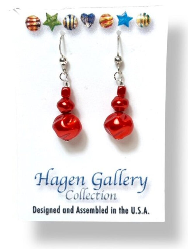 Swarovski Pearl Earrings - Persimmon