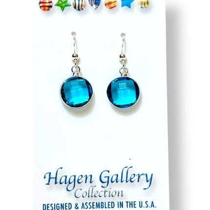 Swarovski Crystal Earrings - Round Channel set - Aqua