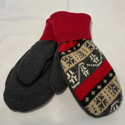 Sweater Mitten Red/Gray
