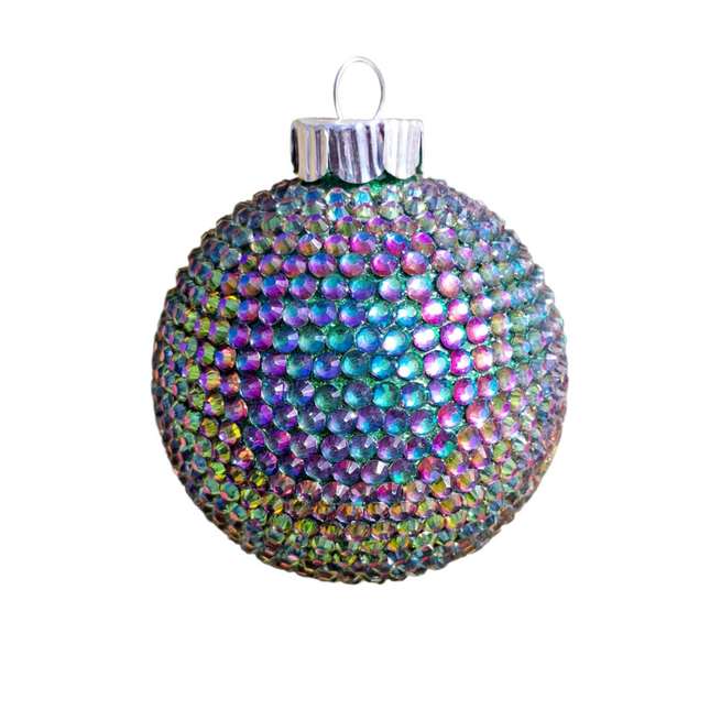 2.6 in Green Color Shift Rhinestone Christmas Ornament