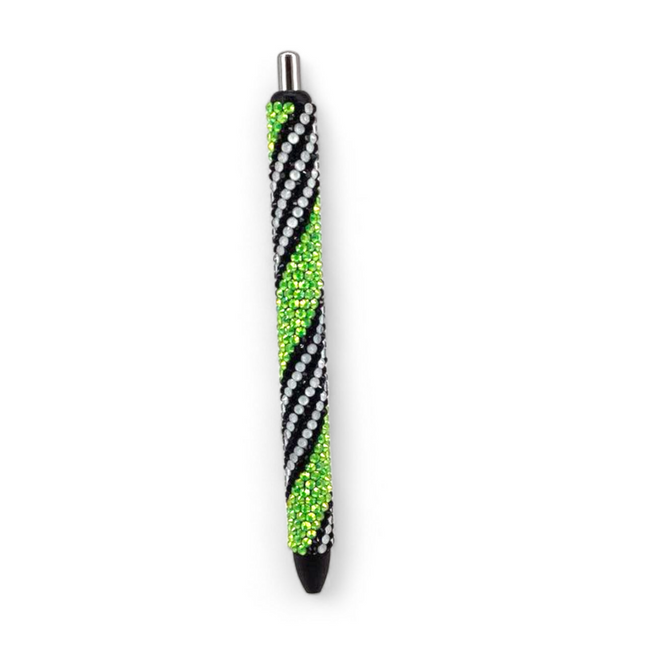 Bug Juice Green Swirl Rhinestone Pen