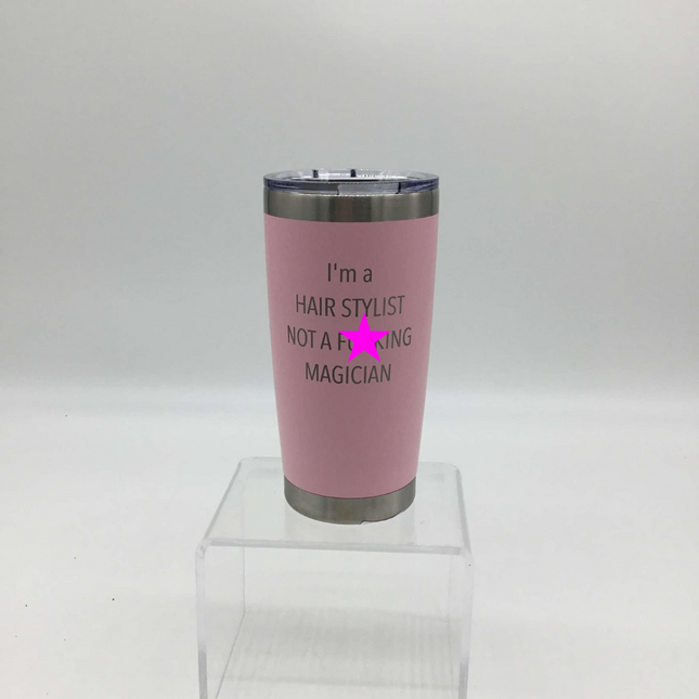 20 oz Tumbler Hair Stylist Pink