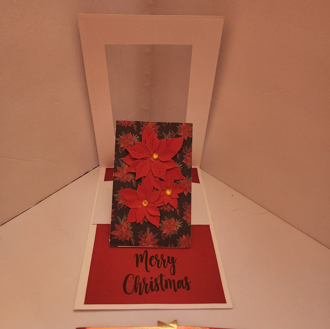 Slide & Pop Card/Poinsettias