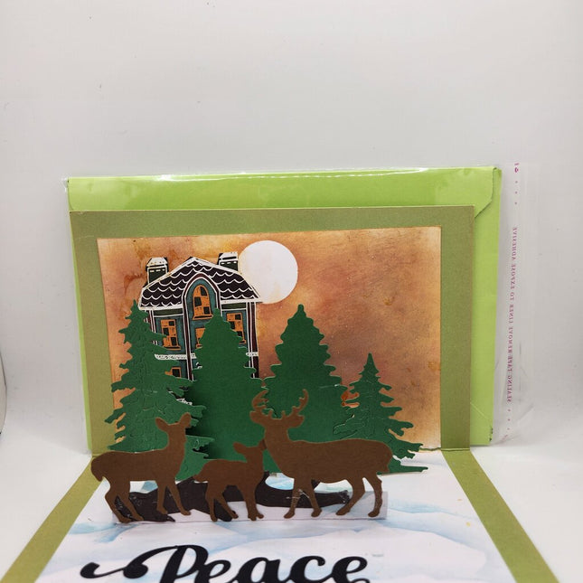 Pop Up/ Merry Christmas / Deer Family
