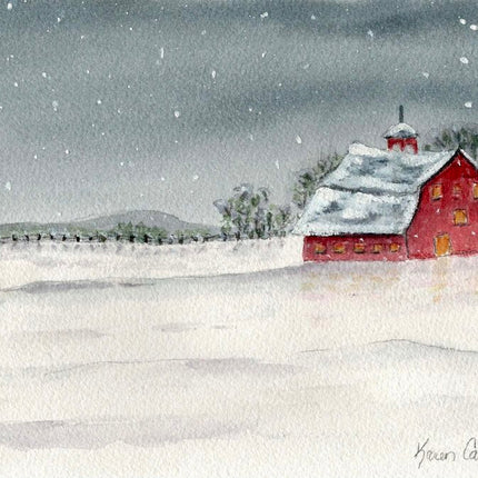01/31 Winter Barn Scene Watercolor Painting Class Saturday January 31st