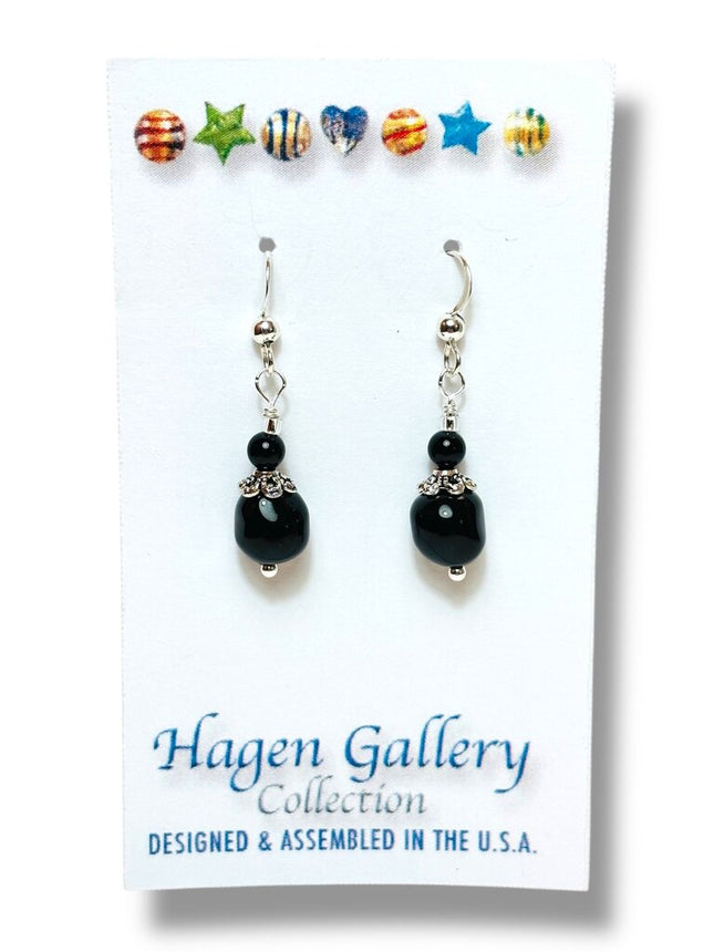 Swarovski Pearl Earrings - Black