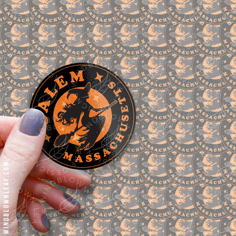 Sticker - Salem MA Orange 3/$10