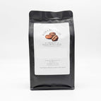 Black bag with white label