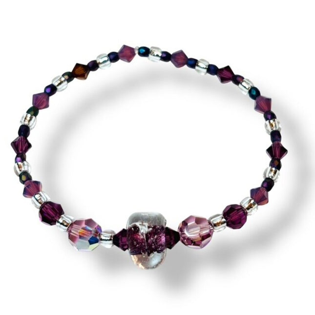 Venetian Glass & Swarovski Crystal Bracelet - Amys & Tanzanite