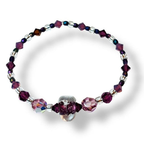 Venetian Glass & Swarovski Crystal Bracelet - Amys & Tanzanite