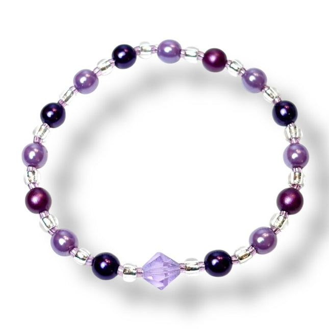 Swarovski Crystal & Pearl Bracelet - Purples