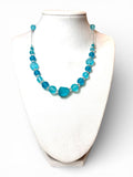Tumbled Glass Necklace - CH - Aquas