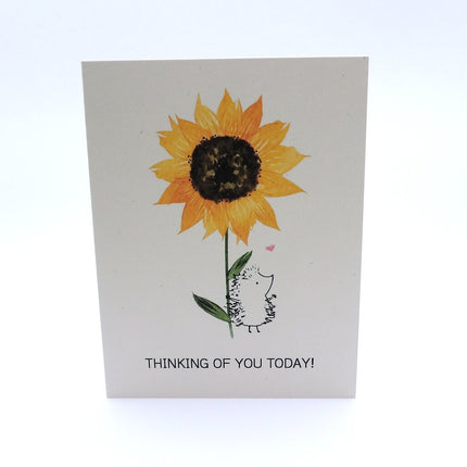 Sunflower Hedgehog Thinking of You Card
