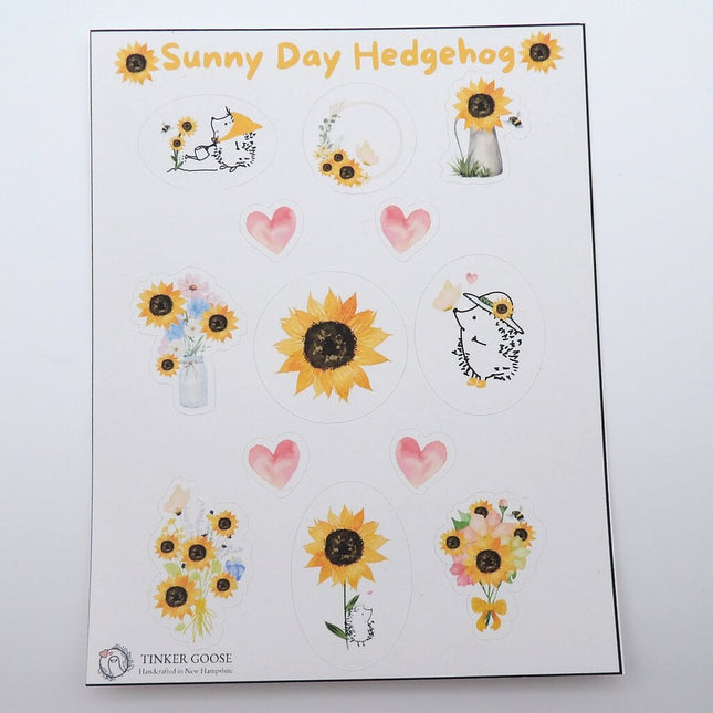 Sunny Day Hedgehog Sticker Sheet