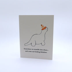 Dinosaur Funny Support Card - view 1