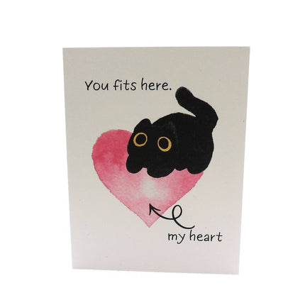 Black Cat "You Fits in My Heart" Love Card