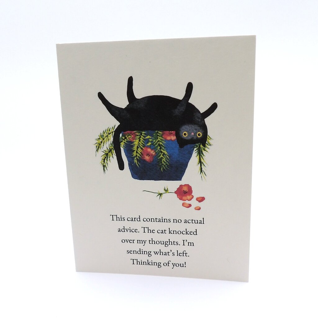 Funny Black Cat Thinking of You Card