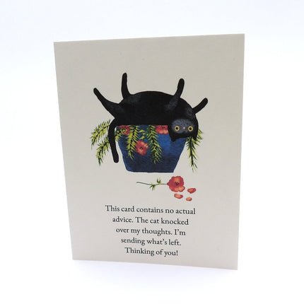 Funny Black Cat Thinking of You Card