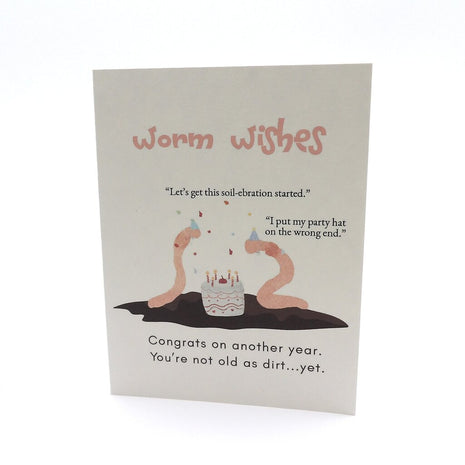 Worm Wishes Funny Birthday Card