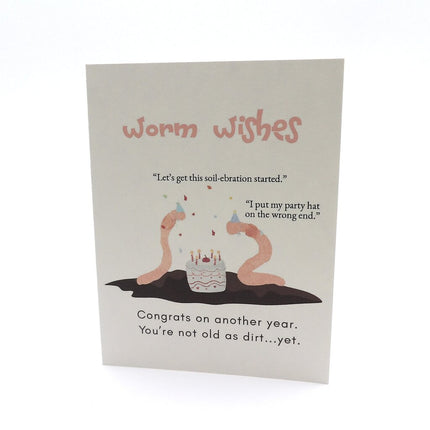 Worm Wishes Funny Birthday Card