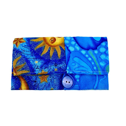 teabag wallet, sun/blues