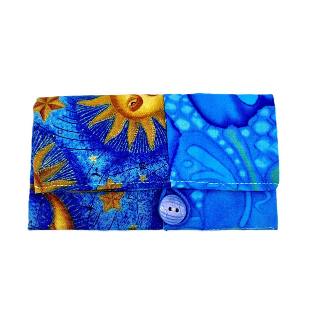 teabag wallet, sun/blues