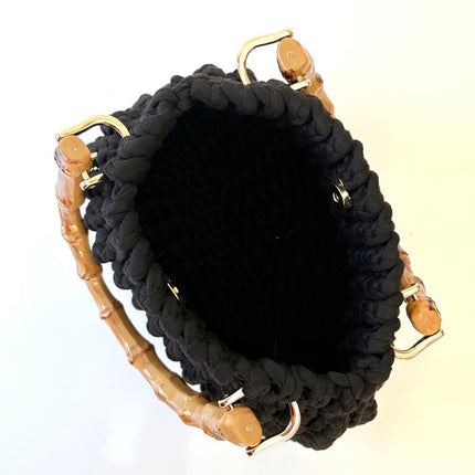 Crochet Bubble Purse w/Bamboo Handles