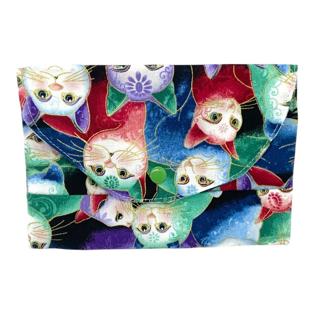 med purse, colorful cats