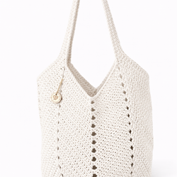 Crochet Tote Boho Bag - Cream - view 1