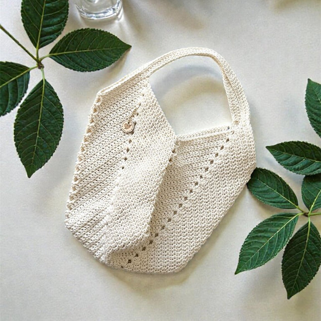 Crochet Tote Boho Bag - Cream