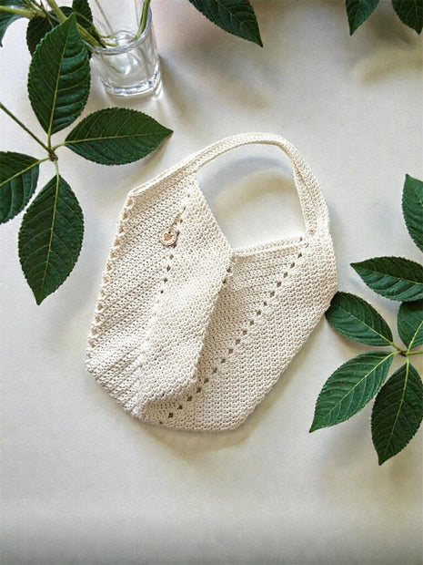 Crochet Tote Boho Bag - Cream