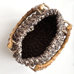 Crochet Leopard Bubble Purse w/Bamboo Handles - view 2