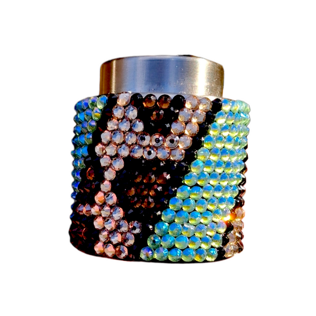 Peridot Leopard Swirl Rhinestone Wine Stopper