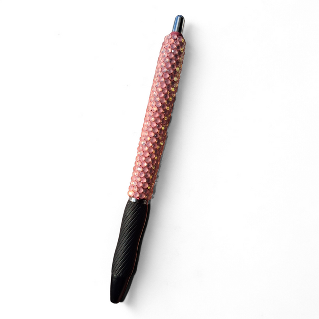 Peach Opal Rhinestone Grip Pen
