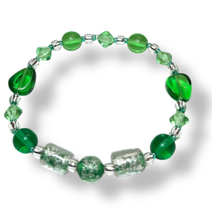 Venetian Glass Bracelet - Em/LtGrn