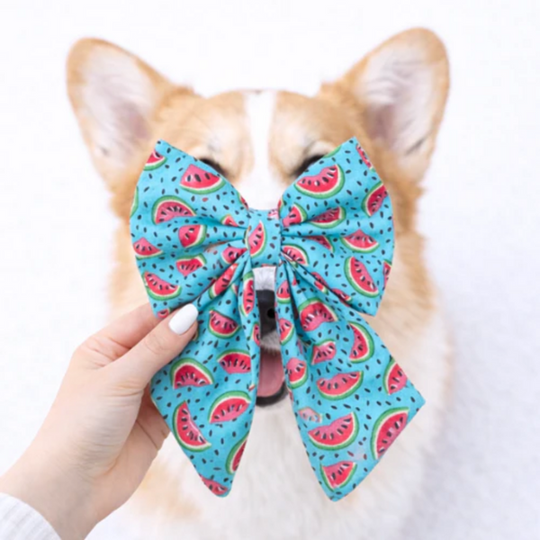 Sailor Style Dog Bow
