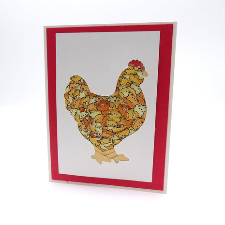 Chicken Keepsake Paper Folded Card
