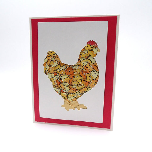 Chicken Keepsake Paper Folded Card