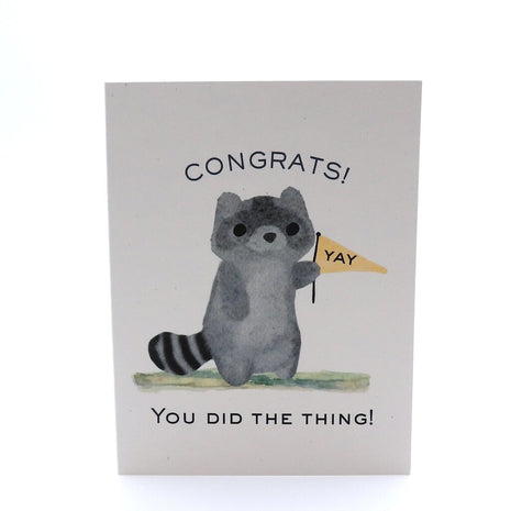 Congratulations Raccoon Card