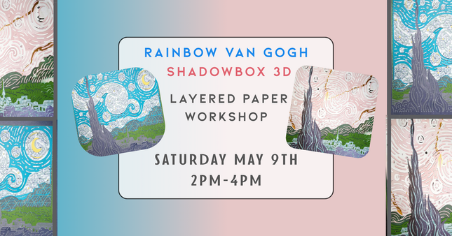 05/09 Rainbow van gogh shadowbox 3D Layered Paper Art