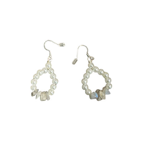 Crochet necklace and earring set Labordoite